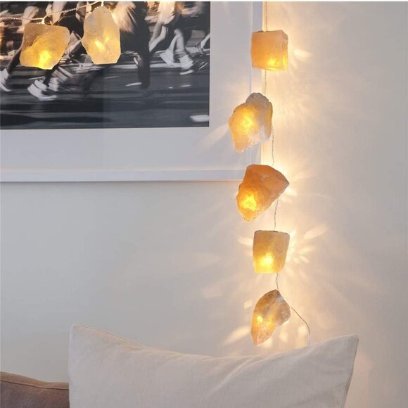 Himalayan Salt Rock String Lights Natural Hand Carved Salt Crystal LED Fairy NEW - Picture 2 of 12
